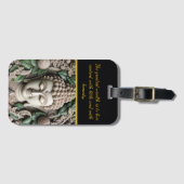 Étiquette À Bagage Bouddha Carving Orné De Feuilles. IA générative (Devant Horizontal)