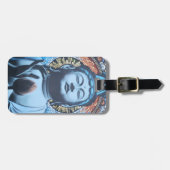 Étiquette À Bagage Bouddha dans le bleu (Devant horizontal)
