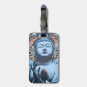 Étiquette À Bagage Bouddha dans le bleu (Dos Vertical)