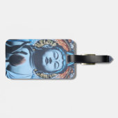 Étiquette À Bagage Bouddha dans le bleu (Dos horizontal)