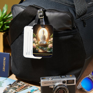 Étiquette À Bagage Bouddha dans un paisible jardin de lotus