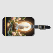 Étiquette À Bagage Bouddha dans un paisible jardin de lotus (Devant Horizontal)