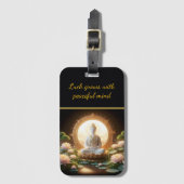 Étiquette À Bagage Bouddha dans un paisible jardin de lotus (Devant Vertical)