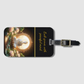 Étiquette À Bagage Bouddha dans un paisible jardin de lotus (Devant Horizontal)