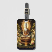 Étiquette À Bagage Bouddha d'or dans une nature tranquille (Devant Vertical)