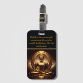 Étiquette À Bagage Bouddha d'or en méditation sereine (Devant Vertical)