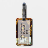 Étiquette À Bagage Bouddha d'or Kyoto Japon Impressionnisme Abstrait (Dos Vertical)