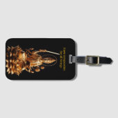 Étiquette À Bagage Bouddha d'or sur le trône du lotus (Devant Horizontal)