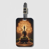 Étiquette À Bagage Bouddha méditant sous un arbre (Devant Vertical)