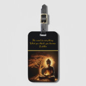 Étiquette À Bagage Bouddha méditant sous un arbre (Devant Vertical)