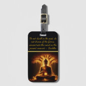 Étiquette À Bagage Bouddha sous un arbre qui brille (Devant Vertical)