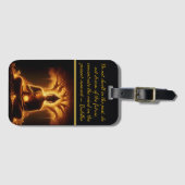 Étiquette À Bagage Bouddha sous un arbre qui brille (Devant Horizontal)