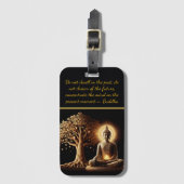 Étiquette À Bagage Bouddha sous un arbre qui brille (Devant Vertical)