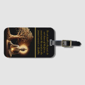 Étiquette À Bagage Bouddha sous un arbre qui brille (Devant Horizontal)