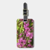 Étiquette À Bagage Bougainvillées tropicales violettes (Devant Vertical)