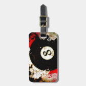 ÉTIQUETTE À BAGAGE BOULE DE BILLARDS NUMÉRO 8 (Devant Vertical)