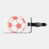 Étiquette À Bagage Boule de football rose corail (Dos horizontal)