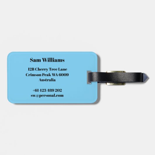 Étiquette À Bagage Boule de pique (Dos horizontal)