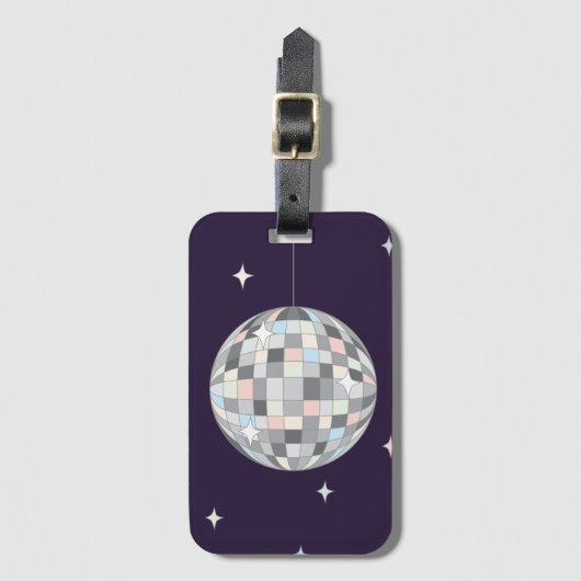 Étiquette À Bagage Boule Disco - (Devant Vertical)