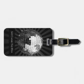 Étiquette À Bagage Boule Disco avec Arrière - plan noir (Devant horizontal)