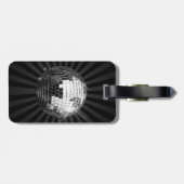Étiquette À Bagage Boule Disco avec Arrière - plan noir (Dos horizontal)