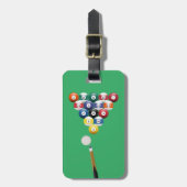 Étiquette À Bagage Boule et bâton de queue Animée de billards (Devant Vertical)