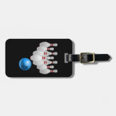 Étiquette À Bagage Boule et goupilles de bowling Animée (Devant horizontal)