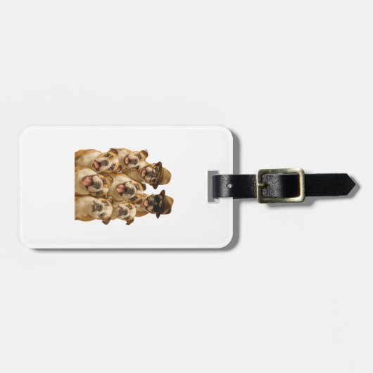 Étiquette À Bagage Bouledogue (Devant horizontal)