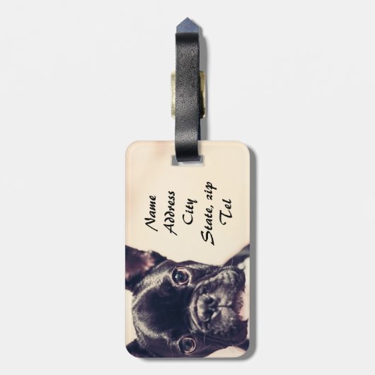 Étiquette À Bagage Bouledogue français (Dos Vertical)