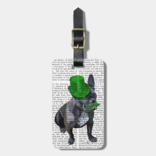 Étiquette À Bagage Bouledogue français avec le casquette supérieur et