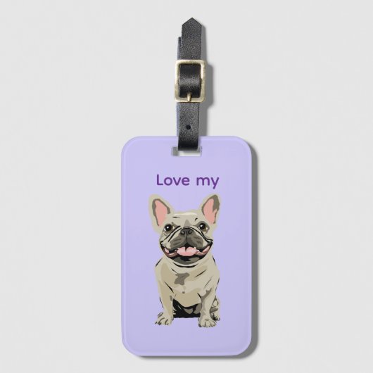 Étiquette À Bagage Bouledogue français crème (Devant Vertical)