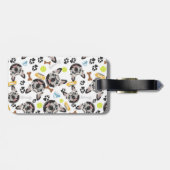 Étiquette À Bagage Bouledogue français de sourire de chien (Dos horizontal)