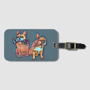 Étiquette À Bagage Bouledogue français deux amis Bouledogue Français