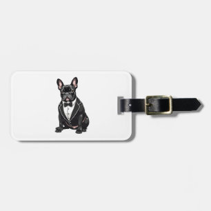 Étiquette À Bagage Bouledogue français en smoking