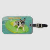 Étiquette À Bagage Bouledogue français été French Bulldog (Devant Horizontal)