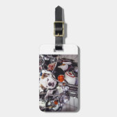 Étiquette À Bagage Bouledogue sur la moto (Devant Vertical)