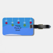 Étiquette À Bagage Boules de Noël et flocons de neige (Dos horizontal)