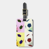 Étiquette À Bagage Boules de soccer pop art (Devant Vertical)