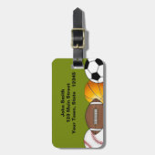 Étiquette À Bagage Boules de sports (Devant Vertical)