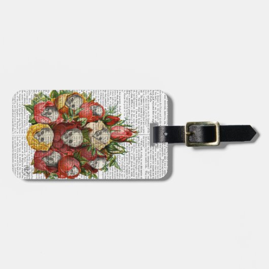 Étiquette À Bagage Bouquet de crânes (Devant horizontal)