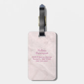 Étiquette À Bagage Bouquet de fleurs de Roses bleus et de Couronne (Dos Vertical)