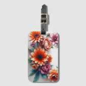 Étiquette À Bagage Bouquet de fleurs Elégante aquarelle (Devant Vertical)