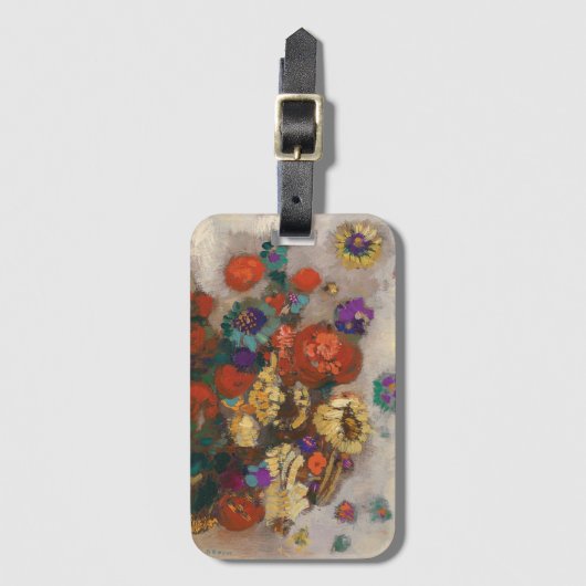 Étiquette À Bagage Bouquet de Fleurs | Odilon Redon (Devant Vertical)