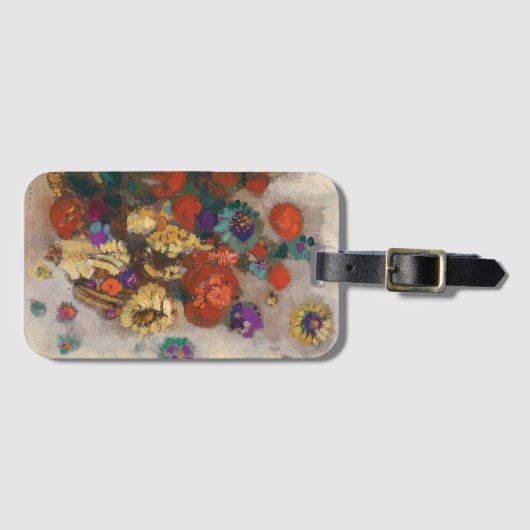 Étiquette À Bagage Bouquet de Fleurs | Odilon Redon (Devant Horizontal)