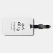 Étiquette À Bagage Bouquet de fleurs rouge gris et crème Boho (Dos horizontal)