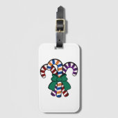 Étiquette À Bagage Bouquet de sucres de canne - ruban vert (Devant Vertical)