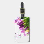 Étiquette À Bagage Bouquet d'étiquette pourpre de bagage de tulipes (Devant Vertical)