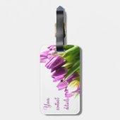 Étiquette À Bagage Bouquet d'étiquette pourpre de bagage de tulipes (Dos Vertical)