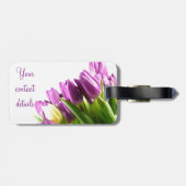 Étiquette À Bagage Bouquet d'étiquette pourpre de bagage de tulipes (Dos horizontal)