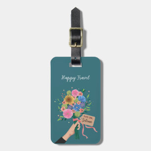 Étiquette À Bagage Bouquet fleur sauvage